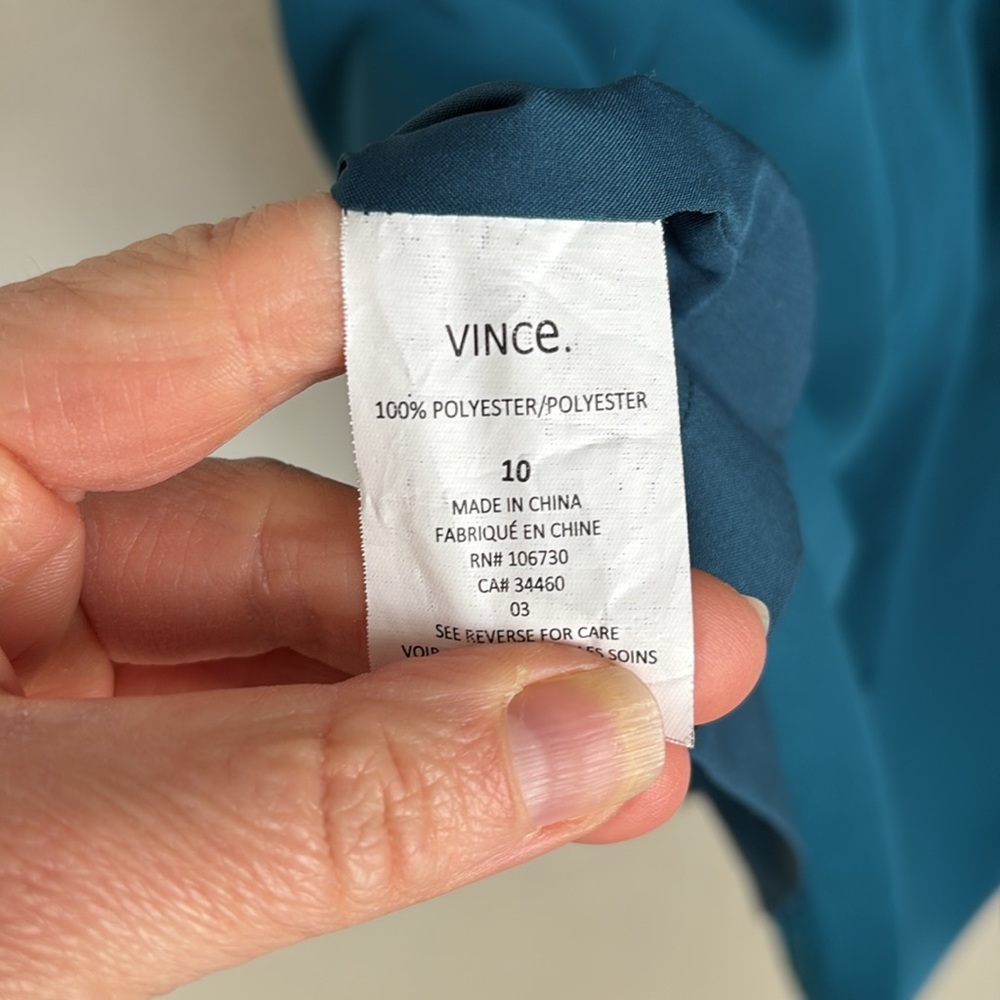 Vince‎ Sleeveless Dress Womens Size 10 Teal - Picture 7 of 7
